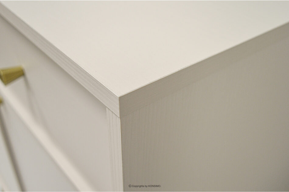 FLOREN Szeroka kremowa komoda ze złotymi nóżkami nowoczesna kremowy/złoty - zdjęcie 3