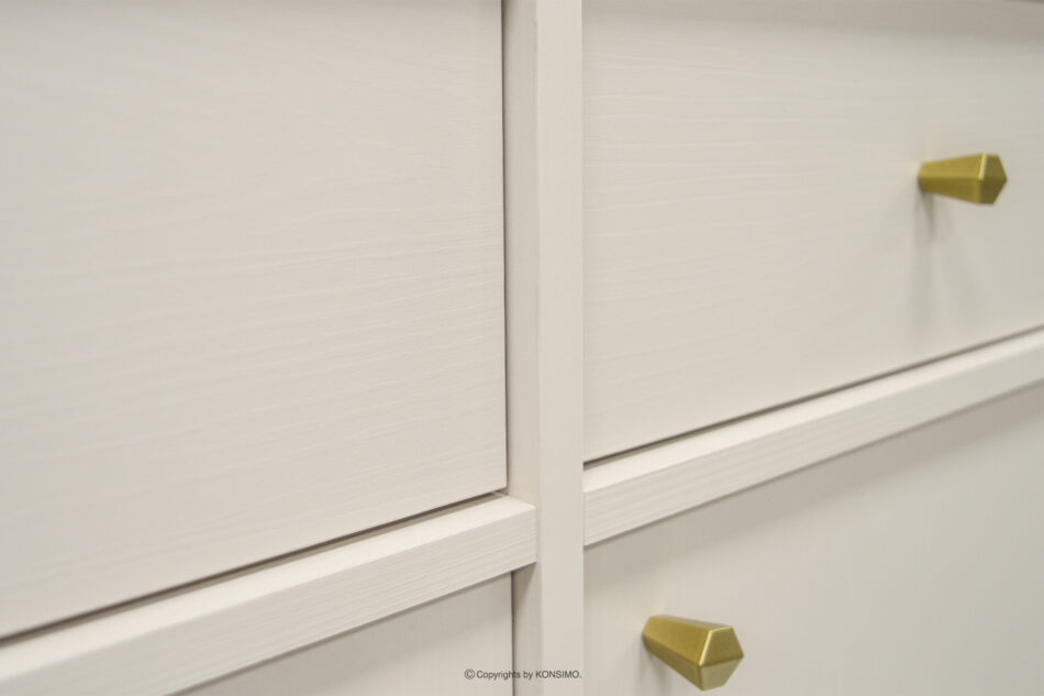 FLOREN Szeroka kremowa komoda ze złotymi nóżkami nowoczesna kremowy/złoty - zdjęcie 5