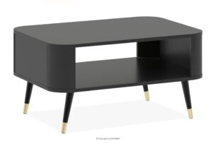 LONA, https://konsimo.pl/kolekcja/lona/ Nowoczesny stolik kawowy na złotych nóżkach czarny czarny - zdjęcie
