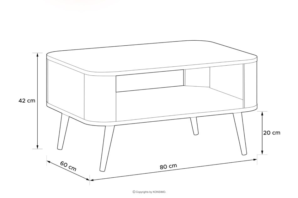 LONA Nowoczesny stolik kawowy na złotych nóżkach czarny czarny - zdjęcie 2