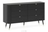 Zaokrąglona szeroka komoda z szufladami  czarny