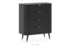 Wysoka zaokrąglona komoda z szufladami czarny