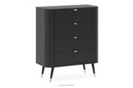Wysoka zaokrąglona komoda z szufladami czarny