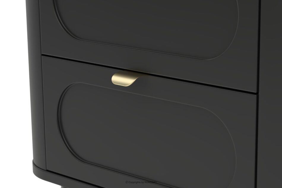 LONA Zaokrąglona witryna na wysokich nózkach czarny czarny - zdjęcie 2