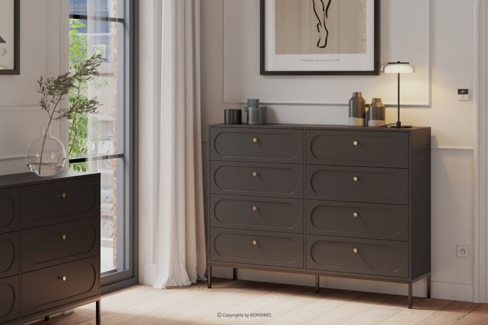 TILA Czarna komoda na nóżkach czarny - zdjęcie 1