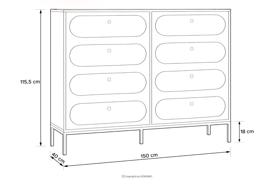 TILA Czarna komoda na nóżkach czarny - zdjęcie 4