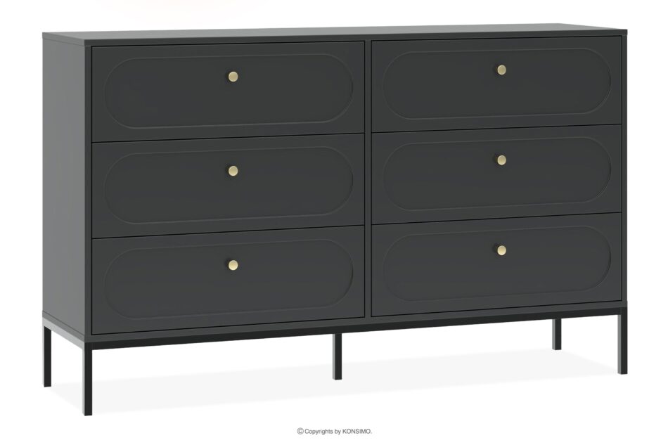 TILA Szeroka czarna komoda na nóżkach czarny - zdjęcie 0