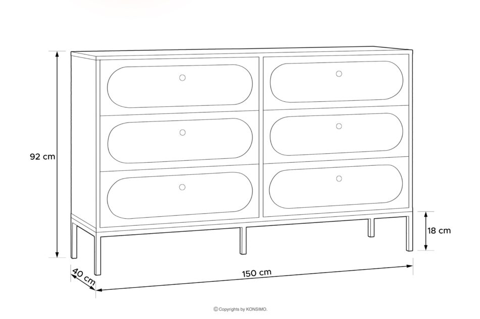 TILA Szeroka kremowa komoda na nóżkach kremowy - zdjęcie 2