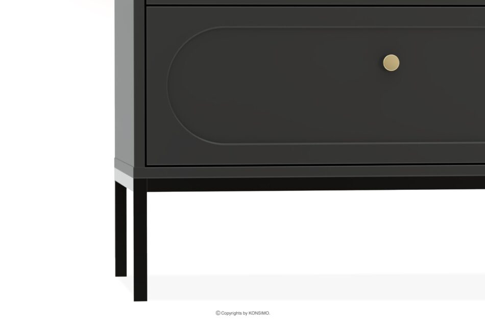 TILA Wysoka czarna komoda z szufladami czarny - zdjęcie 2