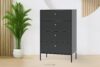 TILA Wysoka czarna komoda z szufladami czarny - zdjęcie 2
