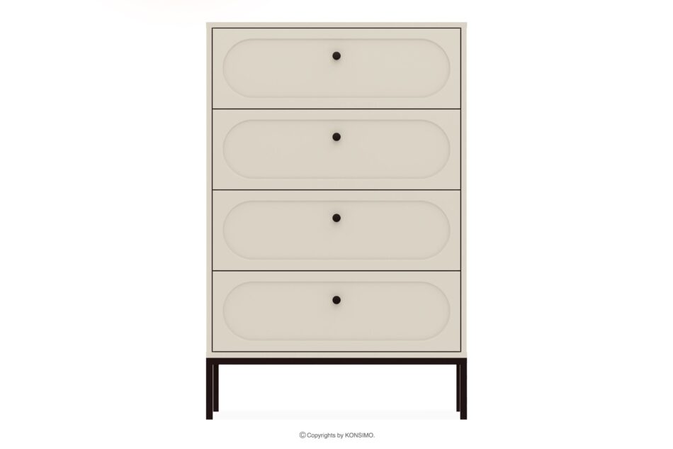 TILA Wysoka kremowa komoda z szufladami kremowy - zdjęcie 2