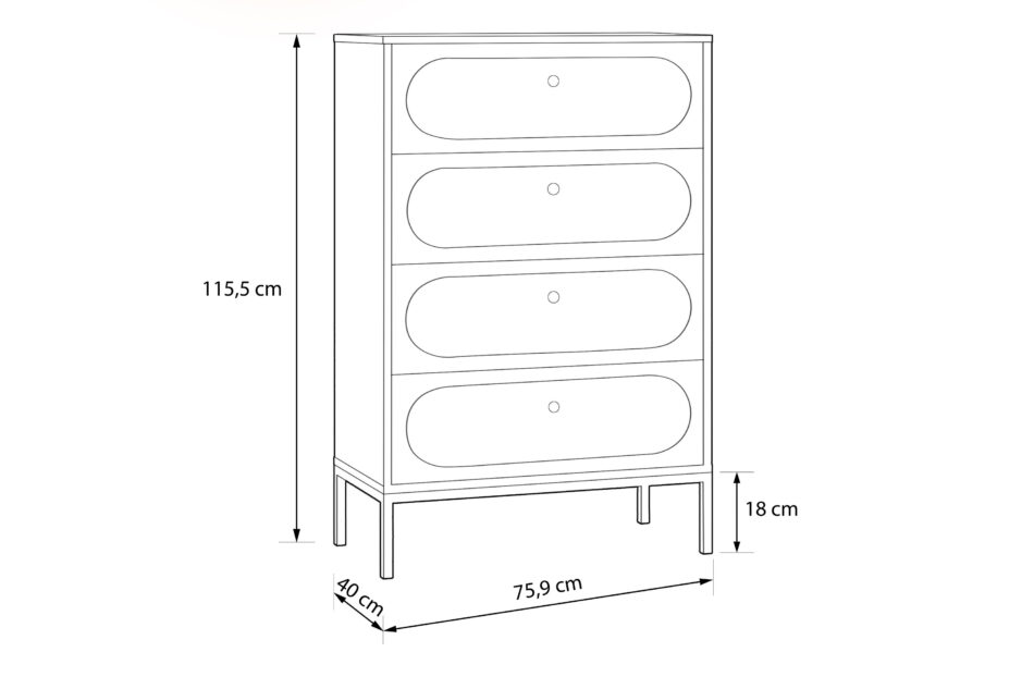 TILA Wysoka kremowa komoda z szufladami kremowy - zdjęcie 3