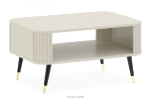 PURA, https://konsimo.pl/kolekcja/pura/ Stolik kawowy z ryflowaniem kremowy kremowy - zdjęcie