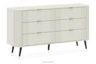 Szeroka komoda z ryflowaniem kremowy
