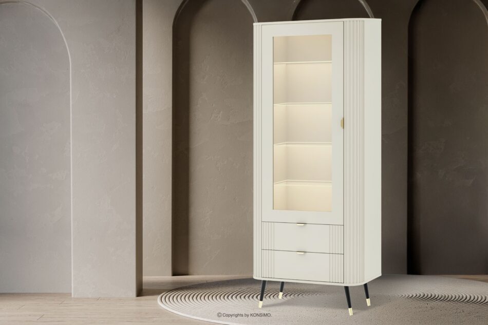 PURA Witryna z ryflowaniem kremowy kremowy - zdjęcie 1