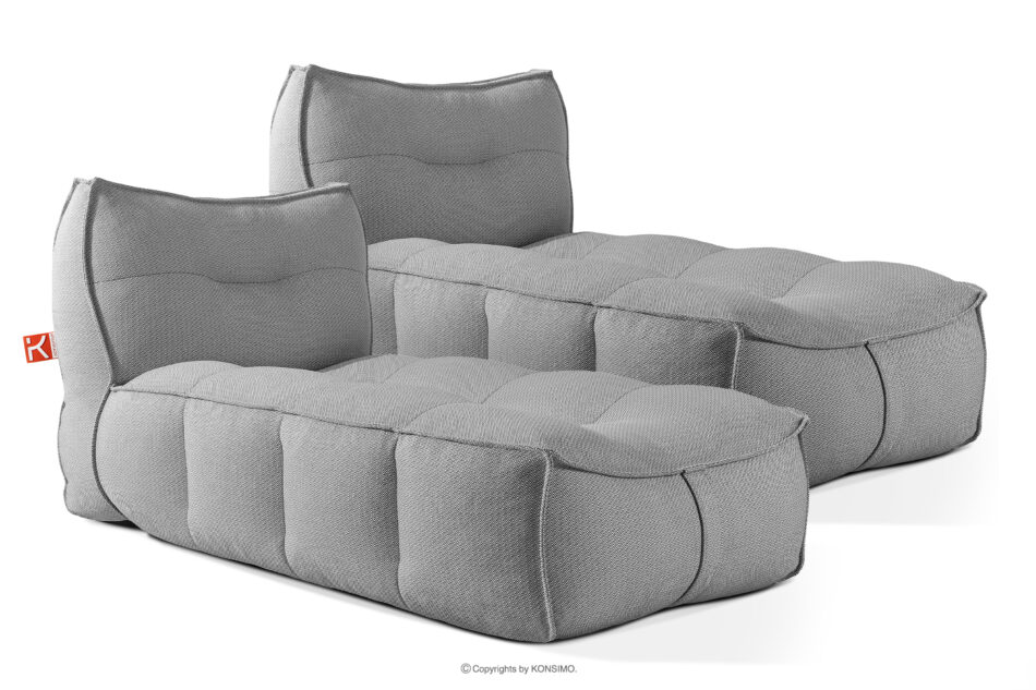 LOVIA Wygodny szezlong ogrodowy w tkaninie plecionej outdoorowej 2 szt. czarny/biały czarny/biały - zdjęcie 0