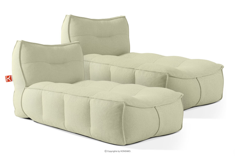 LOVIA Miękka leżanka ogrodowa w tkaninie plecionej outdoorowej 2 szt. jasny zielony/biały jasny zielony/biały - zdjęcie 0