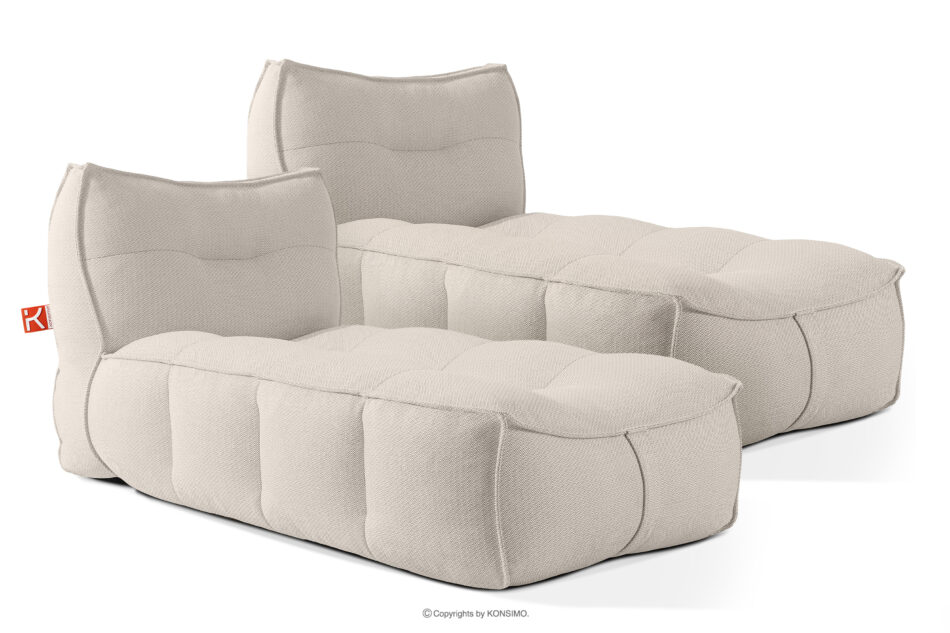 LOVIA Miękka leżanka ogrodowa w tkaninie plecionej outdoorowej 2 szt. ciemny beżowy/biały ciemny beżowy/biały - zdjęcie 0