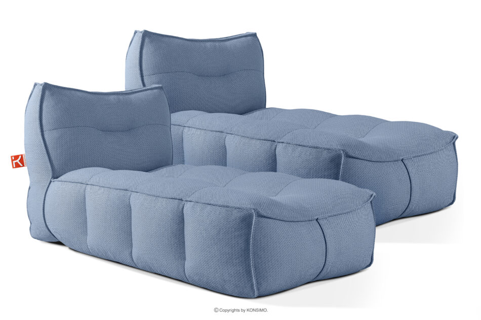 LOVIA Wygodny szezlong ogrodowy w tkaninie plecionej outdoorowej 2 szt. granatowy/biały granatowy/biały - zdjęcie 0