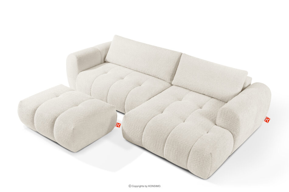 LIRA Puf w tkaninie boucle biały biały - zdjęcie 6