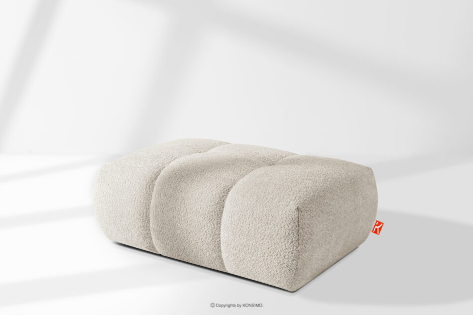 LIRA Puf w tkaninie boucle biały biały - zdjęcie 7