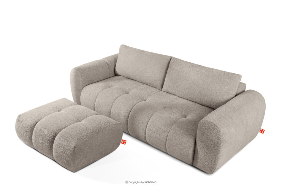 LIRA Sofa trzyosobowa w tkaninie boucle szary szary - zdjęcie 6