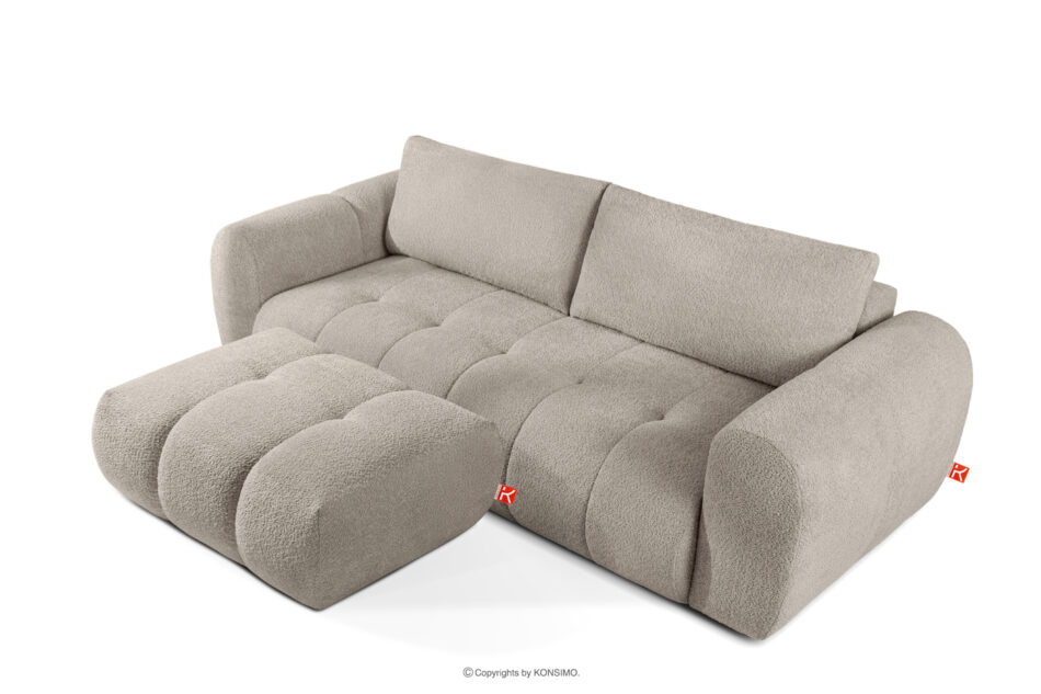 LIRA Sofa trzyosobowa w tkaninie boucle szary szary - zdjęcie 7