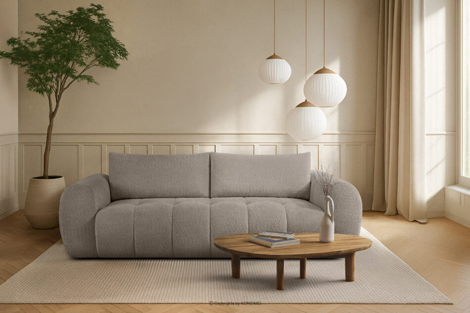 LIRA Sofa trzyosobowa w tkaninie boucle szary szary - zdjęcie 21