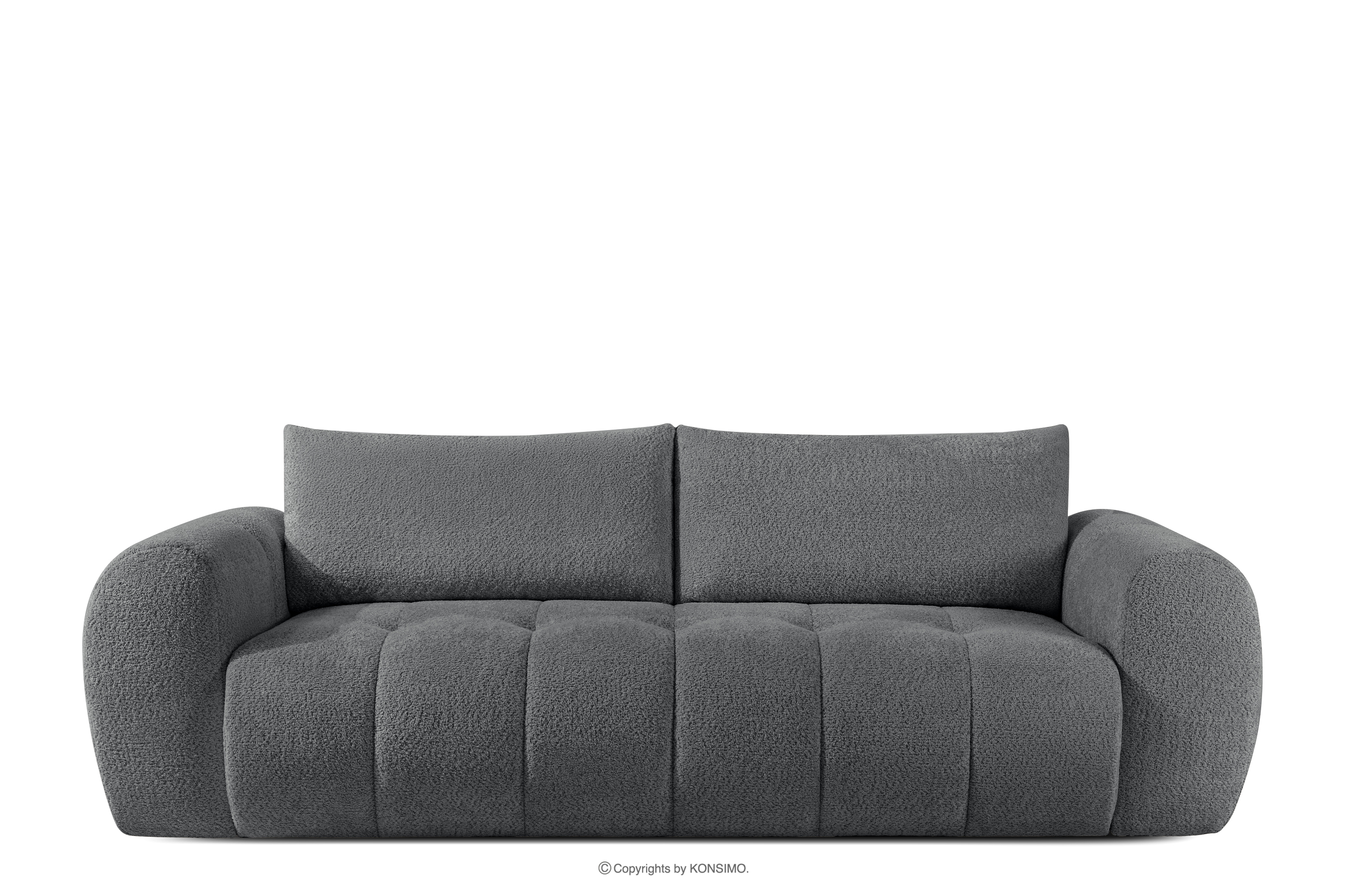 Sofa boucle w stylu japandi ciemny szary LIRA