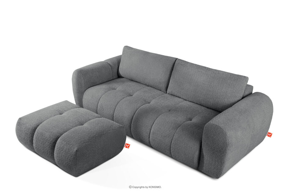 LIRA Sofa boucle w stylu japandi ciemny szary ciemny szary - zdjęcie 6