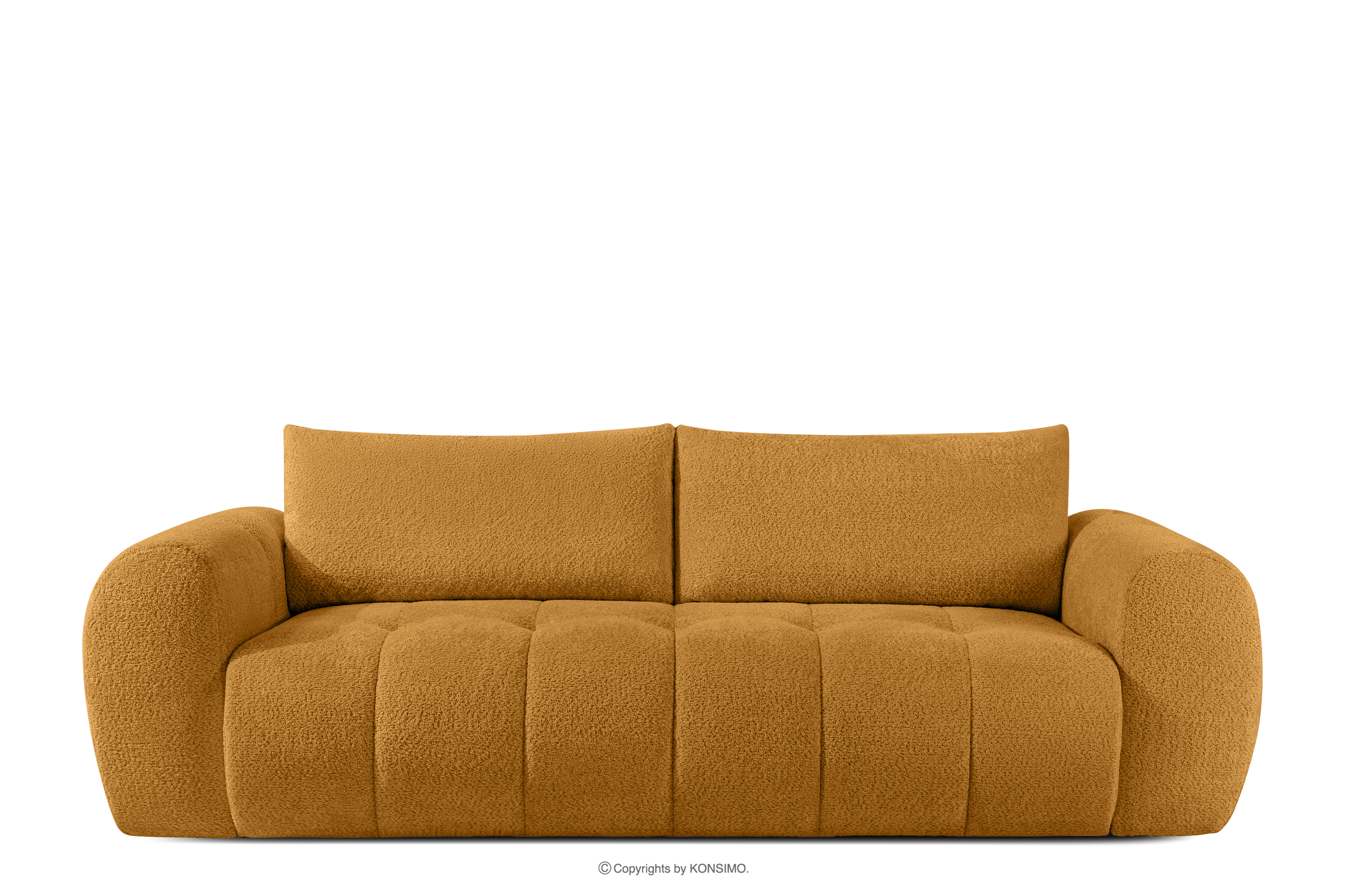 Sofa boucle w stylu japandi miodowy LIRA