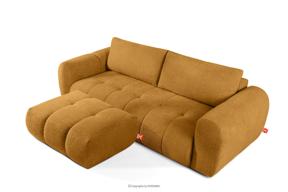 LIRA Sofa boucle w stylu japandi miodowy miodowy - zdjęcie 7