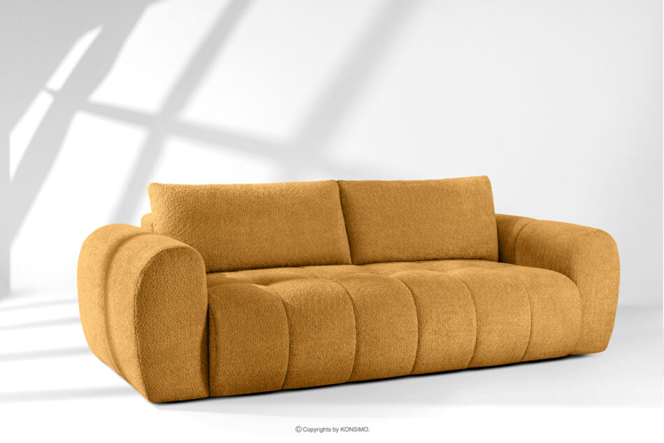 LIRA Sofa boucle w stylu japandi miodowy miodowy - zdjęcie 1