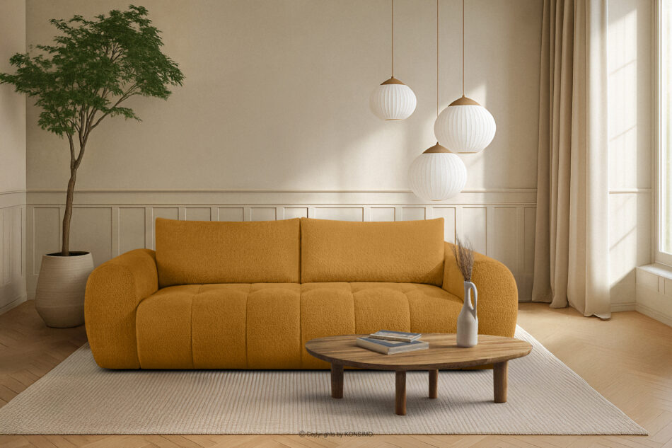 LIRA Sofa boucle w stylu japandi miodowy miodowy - zdjęcie 21