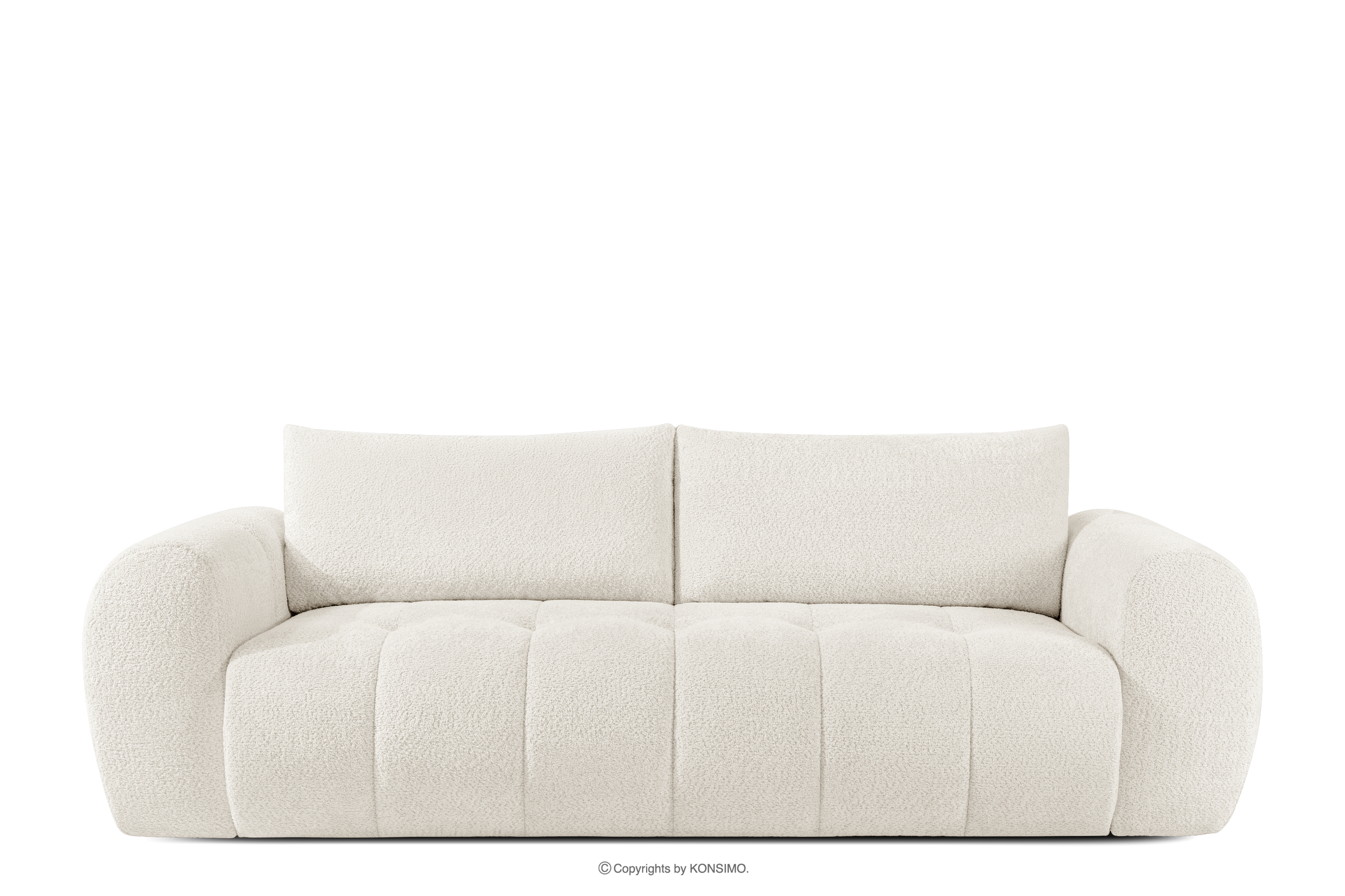Sofa trzyosobowa w tkaninie boucle biały LIRA