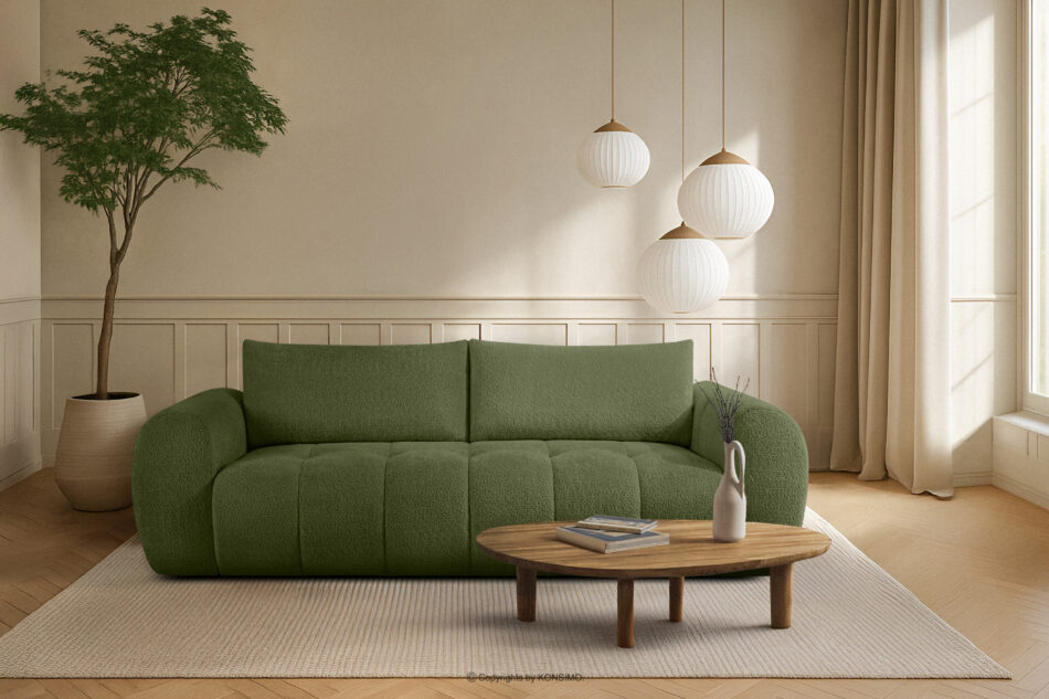 LIRA Sofa boucle w stylu japandi oliwkowy oliwkowy - zdjęcie 21