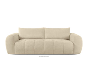 LIRA, https://konsimo.pl/kolekcja/lira/ Sofa trzyosobowa w tkaninie boucle jasny beżowy jasny beżowy - zdjęcie
