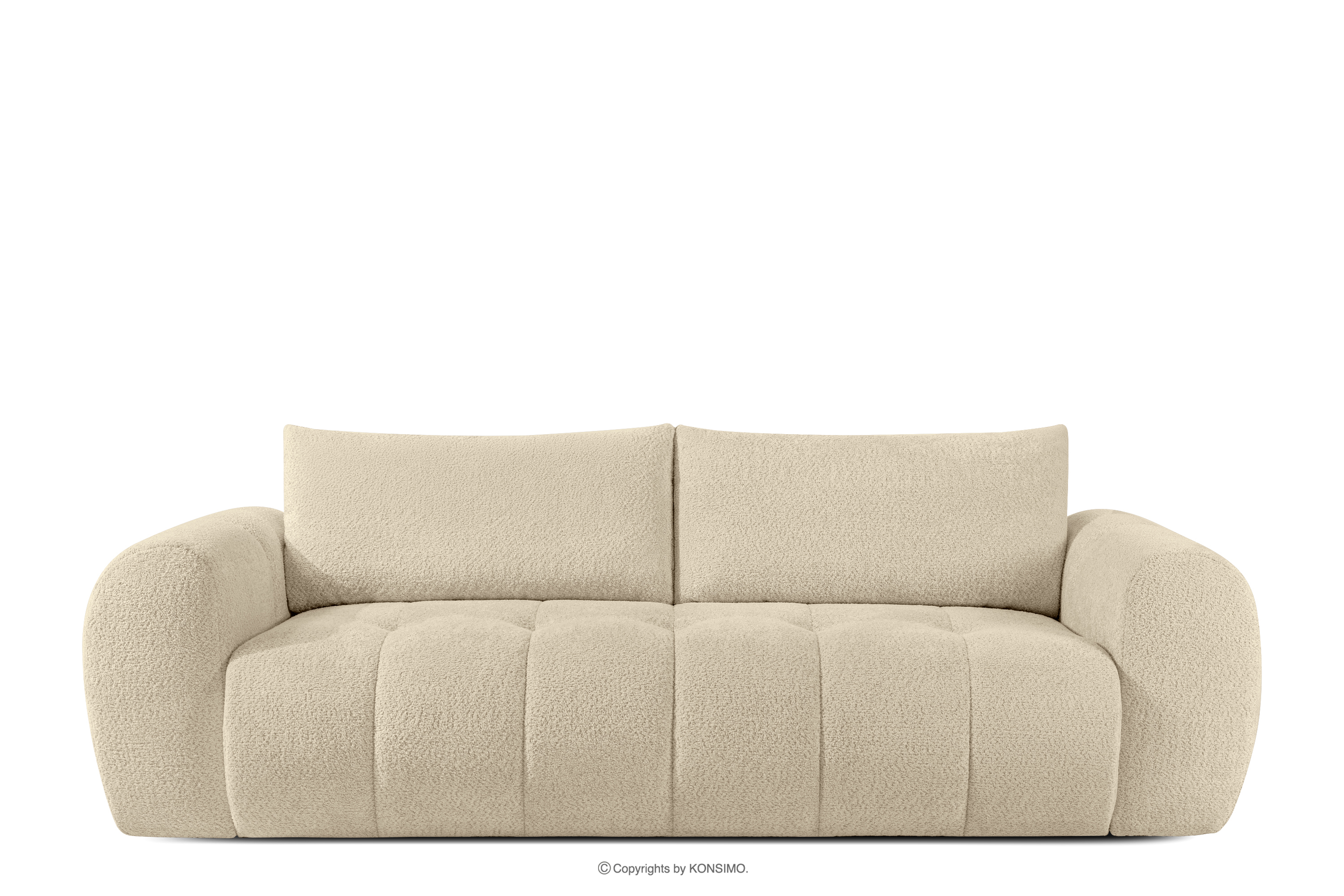 Sofa trzyosobowa w tkaninie boucle jasny beżowy LIRA