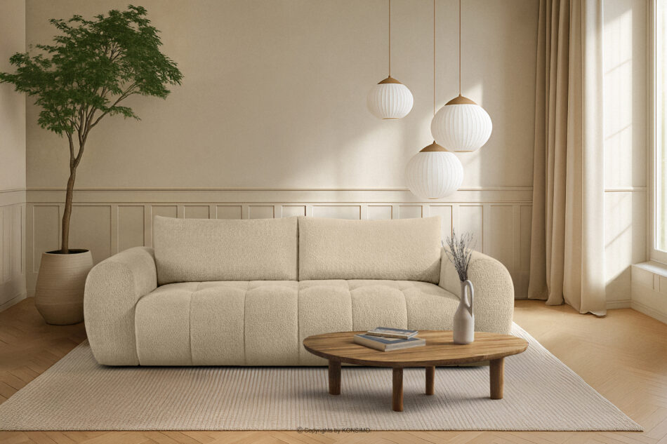 LIRA Sofa trzyosobowa w tkaninie boucle jasny beżowy jasny beżowy - zdjęcie 21