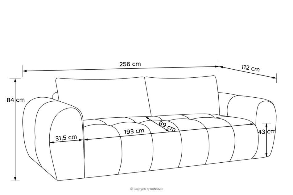 LIRA Sofa boucle w stylu japandi miodowy miodowy - zdjęcie 22