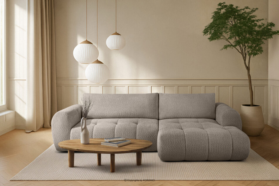 LIRA Narożnik w tkaninie boucle szary prawy szary - zdjęcie 21