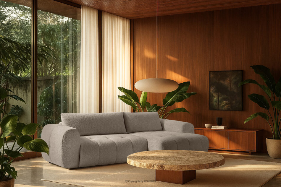 LIRA Narożnik w tkaninie boucle szary prawy szary - zdjęcie 22