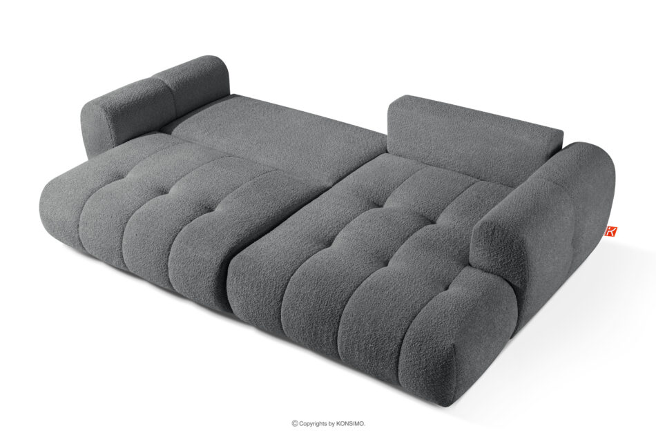 LIRA Narożnik boucle w stylu japandi ciemny szary prawy ciemny szary - zdjęcie 5