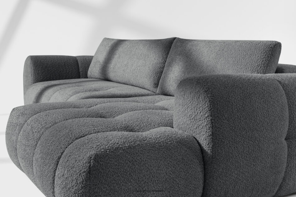 LIRA Narożnik boucle w stylu japandi ciemny szary prawy ciemny szary - zdjęcie 11