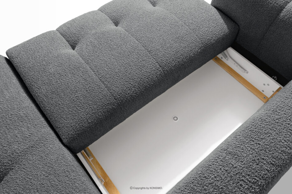 LIRA Narożnik boucle w stylu japandi ciemny szary prawy ciemny szary - zdjęcie 15