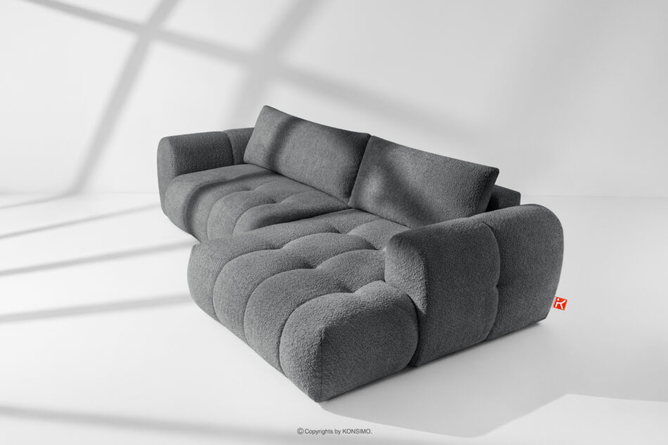 LIRA Narożnik boucle w stylu japandi ciemny szary prawy ciemny szary - zdjęcie 18