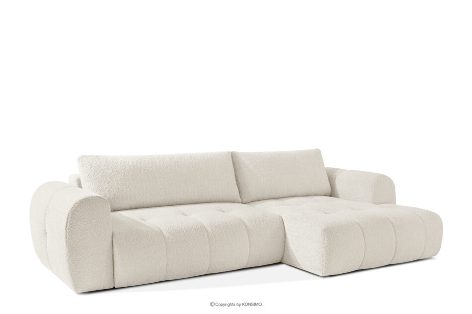 LIRA Narożnik w tkaninie boucle biały prawy biały - zdjęcie 2