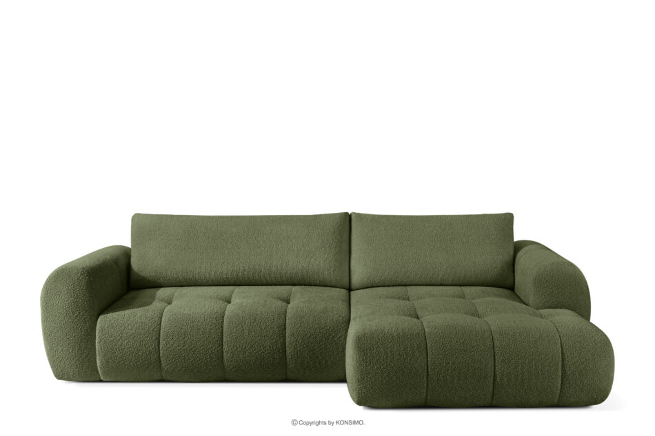 LIRA Narożnik boucle w stylu japandi oliwkowy prawy oliwkowy - zdjęcie 0