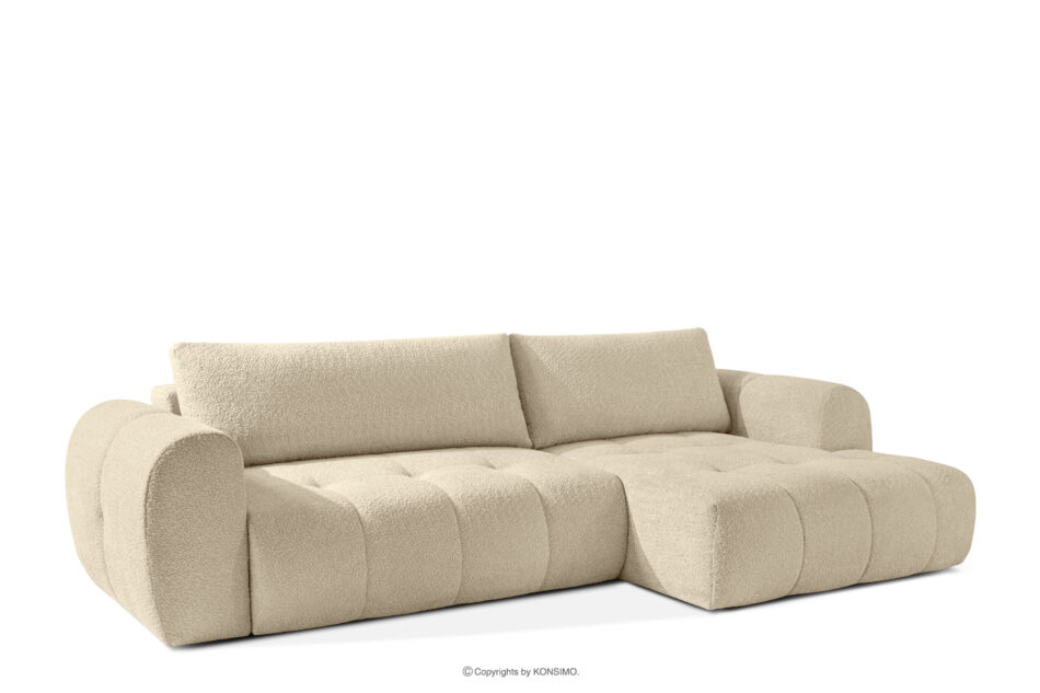 LIRA Narożnik w tkaninie boucle jasny beżowy prawy jasny beżowy - zdjęcie 2