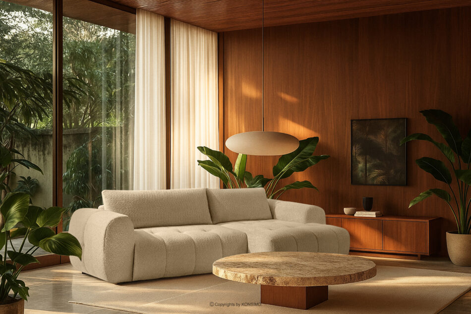 LIRA Narożnik w tkaninie boucle jasny beżowy prawy jasny beżowy - zdjęcie 22